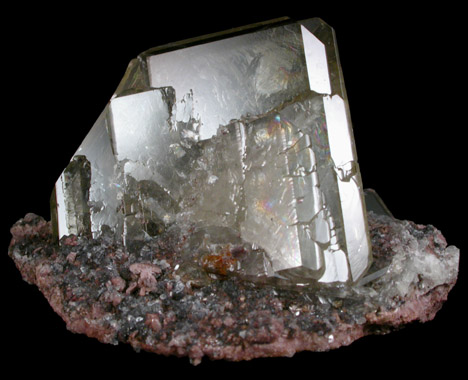 Barite on Rhodochrosite from Cerro Warihuyn, Huanuco Department, Peru