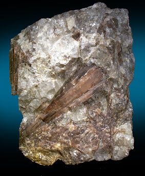 Andalusite xls in Quartz from Dolni Bory near Velke, Mezirici, W. Moravia, Czech Republic