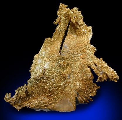 Gold (crystallized leaf) from Round Mountain Mine, near Tonopah, Nye County, Nevada
