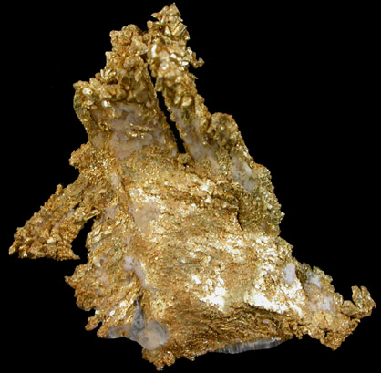 Gold (crystallized leaf) from Round Mountain Mine, near Tonopah, Nye County, Nevada