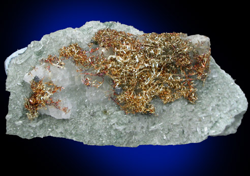 Gold (fine wire crystals) from Olinghouse Mine, 6030 bench, 813 pit, Washoe County, Nevada