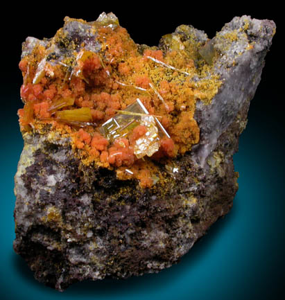 Wulfenite, Mimetite, Willemite from San Francisco Mine, Cerro Prieto, north of Cucurpe, Sonora, Mexico
