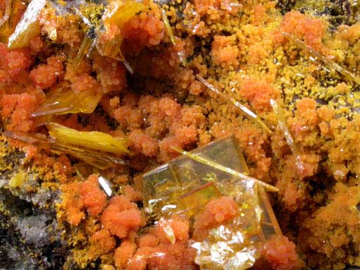 Wulfenite, Mimetite, Willemite from San Francisco Mine, Cerro Prieto, north of Cucurpe, Sonora, Mexico