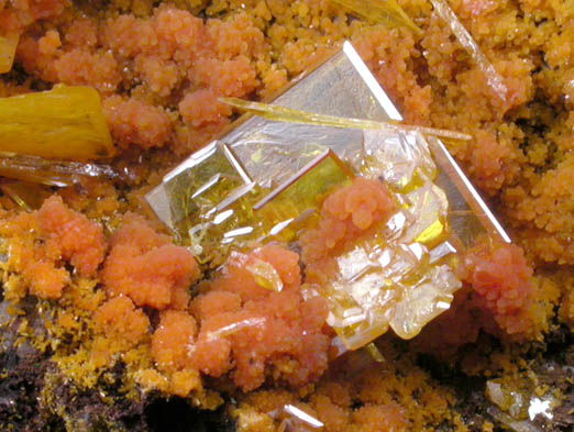 Wulfenite, Mimetite, Willemite from San Francisco Mine, Cerro Prieto, north of Cucurpe, Sonora, Mexico