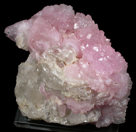 Quartz var. Rose Quartz Crystals from Lavra da Ilha, Taquaral, Jequitinhonha River, Minas Gerais, Brazil