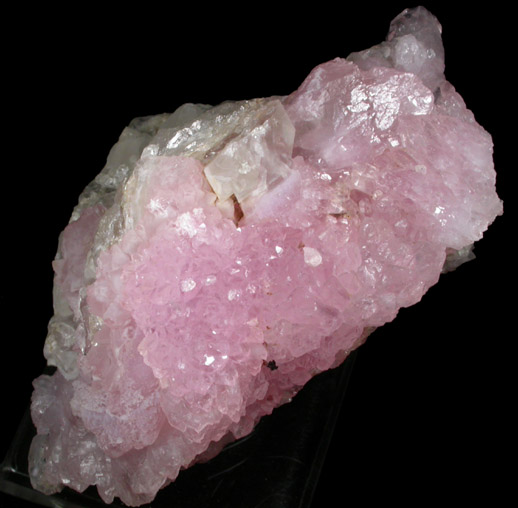 Quartz var. Rose Quartz Crystals from Lavra da Ilha, Taquaral, Jequitinhonha River, Minas Gerais, Brazil