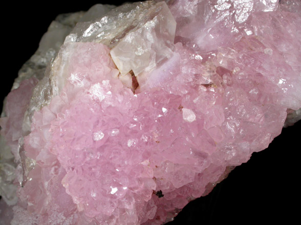 Quartz var. Rose Quartz Crystals from Lavra da Ilha, Taquaral, Jequitinhonha River, Minas Gerais, Brazil