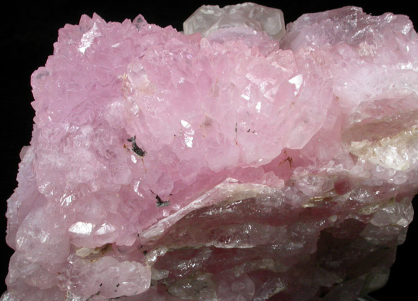 Quartz var. Rose Quartz Crystals from Lavra da Ilha, Taquaral, Jequitinhonha River, Minas Gerais, Brazil