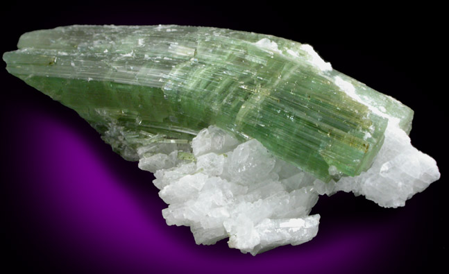 Elbaite Tourmaline with Albite var. Cleavelandite from (Gillette Quarry), Haddam Neck, Middlesex County, Connecticut