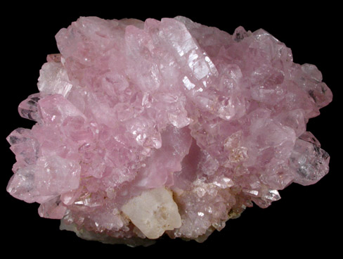 Quartz var. Rose Quartz Crystals from Lavra da Ilha, Taquaral, Jequitinhonha River, Minas Gerais, Brazil