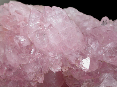 Quartz var. Rose Quartz Crystals from Lavra da Ilha, Taquaral, Jequitinhonha River, Minas Gerais, Brazil