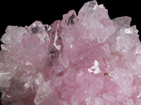 Quartz var. Rose Quartz Crystals from Lavra da Ilha, Taquaral, Jequitinhonha River, Minas Gerais, Brazil