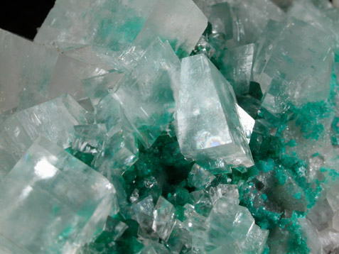 Calcite and Dioptase from Tsumeb Mine, Otavi-Bergland District, Oshikoto, Namibia