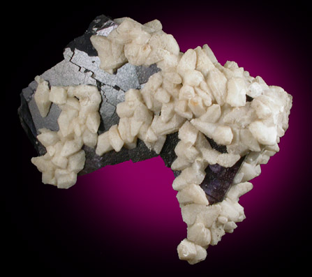 Calcite on Fluorite from Rosiclare Sub-District, Hardin County, Illinois