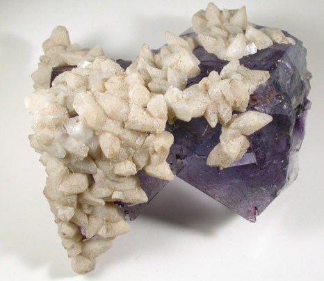 Calcite on Fluorite from Rosiclare Sub-District, Hardin County, Illinois