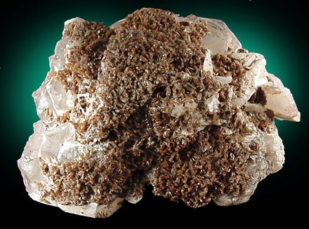 Eosphorite on Quartz xls. from Minas Gerais, Brazil