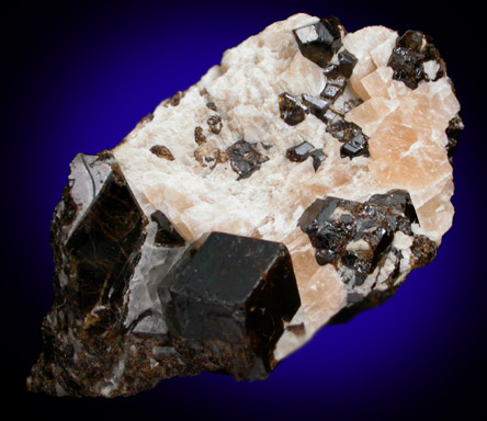 Andradite Garnet in Calcite from Franklin Mining District, Sussex County, New Jersey