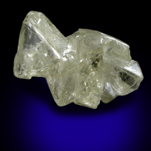 Diamond (3.61 carat interconnected yellow macles, twinned crystals) from Northern Cape Province, South Africa