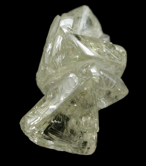 Diamond (3.61 carat interconnected yellow macles, twinned crystals) from Northern Cape Province, South Africa