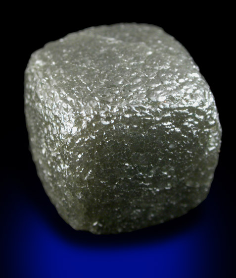 Diamond (14.50 carat greenish-gray cubic crystal) from Bakwanga Mine, Mbuji-Mayi (Miba), Democratic Republic of the Congo