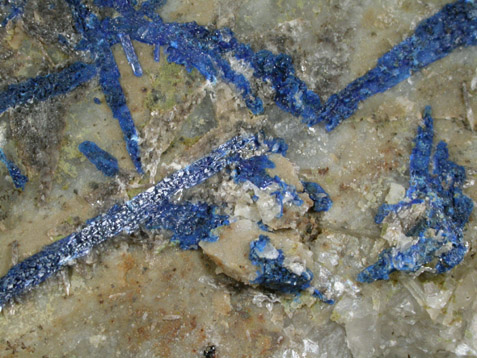 Linarite on Barite from Blanchard Mine, Hansonburg District, 8.5 km south of Bingham, Socorro County, New Mexico