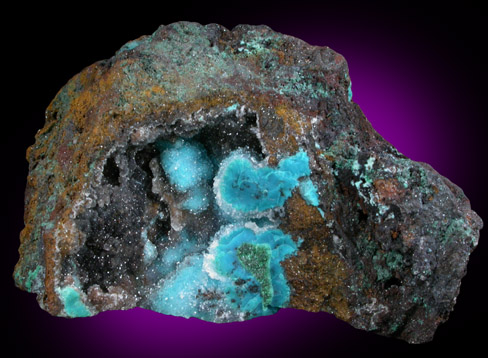 Chrysocolla with Quartz from Ray Mine, Mineral Creek District, Pinal County, Arizona