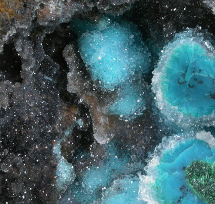 Chrysocolla with Quartz from Ray Mine, Mineral Creek District, Pinal County, Arizona