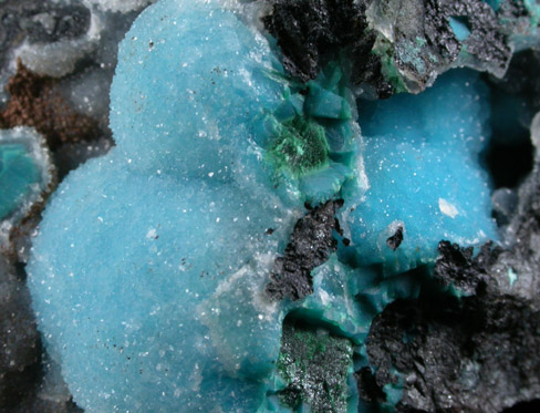 Chrysocolla with Quartz from Ray Mine, Mineral Creek District, Pinal County, Arizona