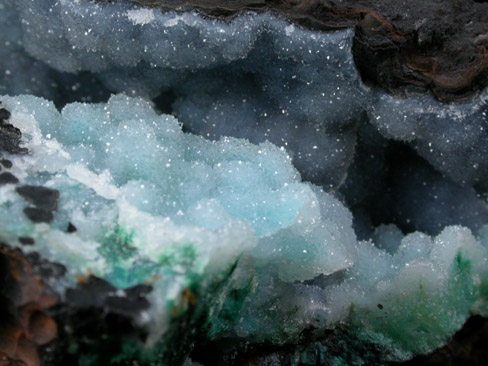 Chrysocolla with Quartz from Ray Mine, Mineral Creek District, Pinal County, Arizona