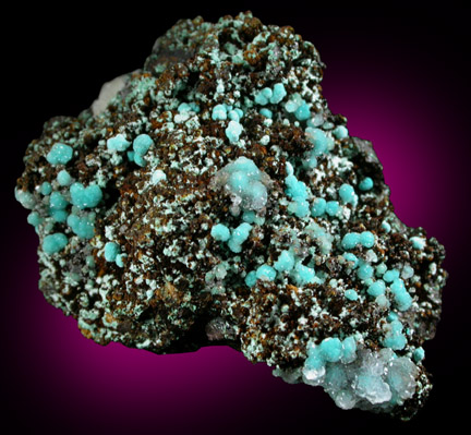 Rosasite with Calcite from Mina Ojuela, Mapimi, Durango, Mexico