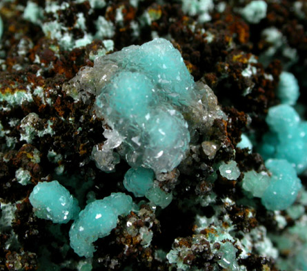 Rosasite with Calcite from Mina Ojuela, Mapimi, Durango, Mexico