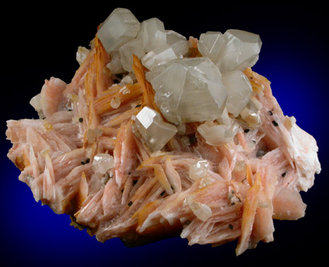 Cerussite on Barite from Mibladen, Haute Moulouya Basin, Zeida-Aouli-Mibladen belt, Midelt Province, Morocco