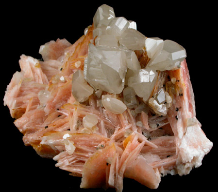 Cerussite on Barite from Mibladen, Haute Moulouya Basin, Zeida-Aouli-Mibladen belt, Midelt Province, Morocco