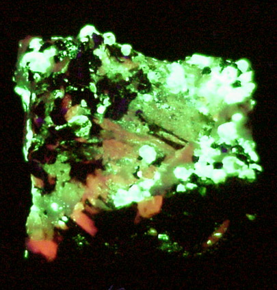 Mcgovernite, Willemite, Franklinite, Calcite from Sterling Mine, Ogdensburg, Sterling Hill, Sussex County, New Jersey (Type Locality for Mcgovernite and Franklinite)