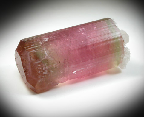 Elbaite var. Rubellite Tourmaline with Stilbite from Himalaya Mine, Mesa Grande District, San Diego County, California