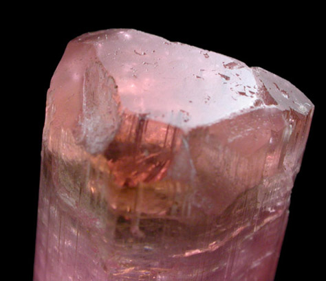 Elbaite var. Rubellite Tourmaline with Stilbite from Himalaya Mine, Mesa Grande District, San Diego County, California