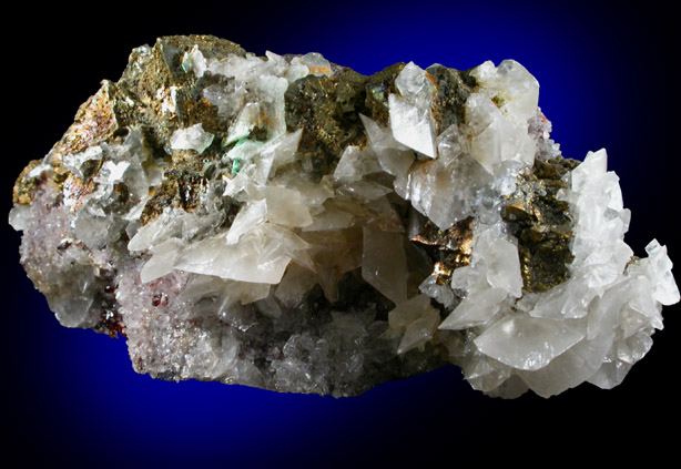 Chalcopyrite, Calcite, Sphalerite, Quartz from Kangjiawan Mine, Shuikoushan District, Hengyang, Hunan, China