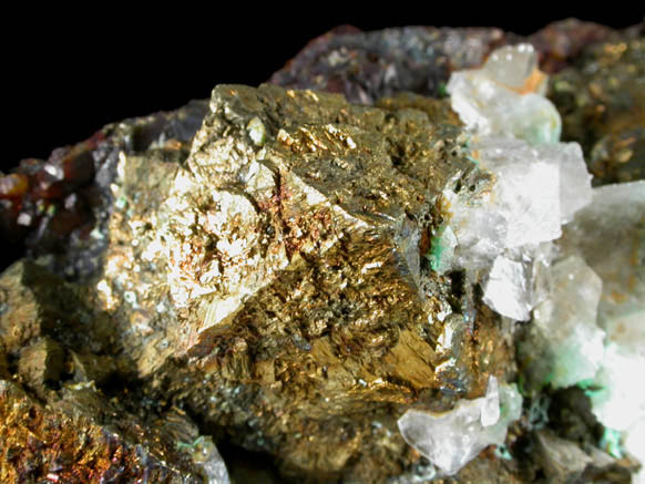 Chalcopyrite, Calcite, Sphalerite, Quartz from Kangjiawan Mine, Shuikoushan District, Hengyang, Hunan, China