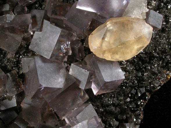 Fluorite and Calcite on Sphalerite from Rosiclare Sub-District, Hardin County, Illinois