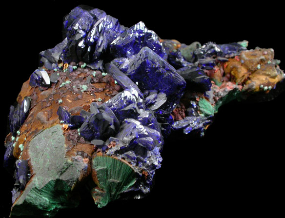 Azurite and Malachite from Copper Queen Mine, Bisbee, Warren District, Cochise County, Arizona