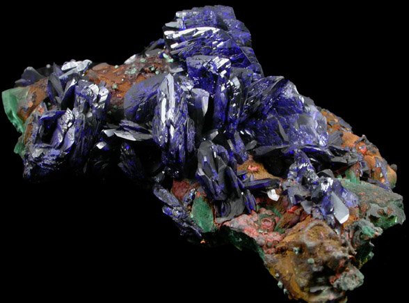 Azurite and Malachite from Copper Queen Mine, Bisbee, Warren District, Cochise County, Arizona