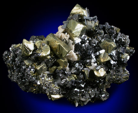 Chalcopyrite, Sphalerite, Galena, Quartz, Calcite from Nikolaevskiy Mine, Dalnegorsk, Primorskiy Kray, Russia