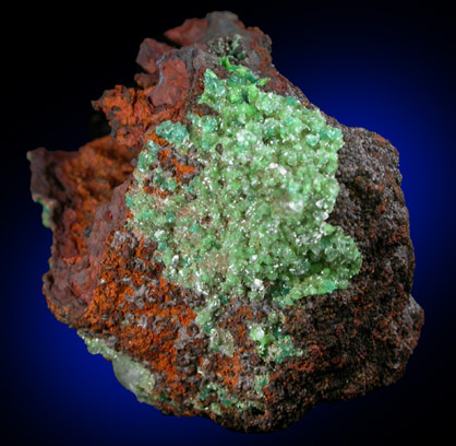 Adamite var. Cuprian Adamite with Calcite and Conichalcite from Mapimi District, Durango, Mexico