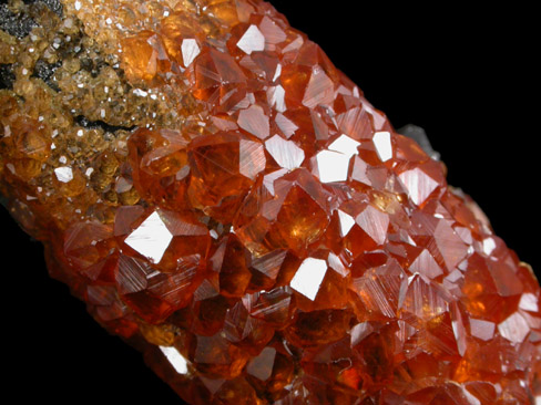 Spessartine Garnet on Smoky Quartz from Tongbei-Yunling District, Fujian Province, China