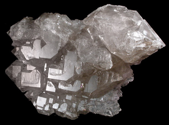 Quartz (Rose Quartz Crystals on parallel Smoky Quartz crystals) from Mount Mica Quarry, Paris, Oxford County, Maine