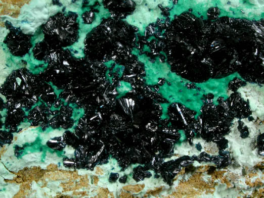 Clinoclase, Cornubite, Cornwallite from Majuba Hill, Pershing County, Nevada