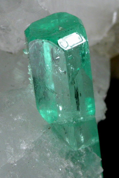 Beryl var. Emerald in Calcite from La Pita Mine, Vasquez-Yacop District, Boyac Department, Colombia