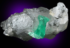 Beryl var. Emerald in Calcite from La Pita Mine, Vasquez-Yacopí District, Boyacá Department, Colombia