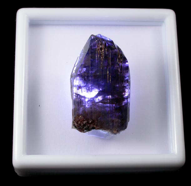 Tanzanite Crystal (Tanzanite = the blue gem variety of Zoisite) from Merelani Hills, western slope of Lelatama Mountains, Arusha Region, Tanzania (Type Locality for Tanzanite)