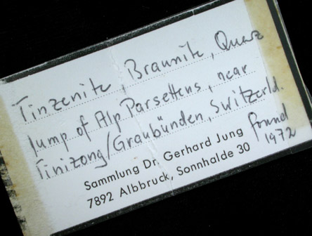 Tinzenite and Braunite from Parsettens Alp, Tinizong, Grischun (Graubnden), Switzerland (Type Locality for Tinzenite and Braunite)